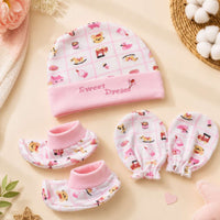 Baby Cap Mitten Bootie Set