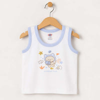 Baby Cotton Vest (White & Blue)