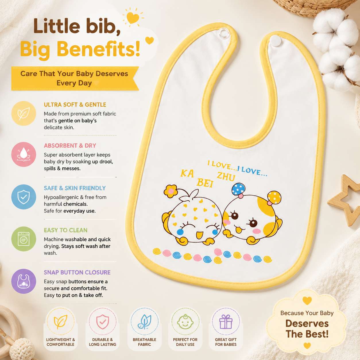Baby Button Bib