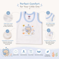 Baby Cotton Vest (White & Blue)