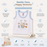 Baby Cotton Vest (White & Blue)