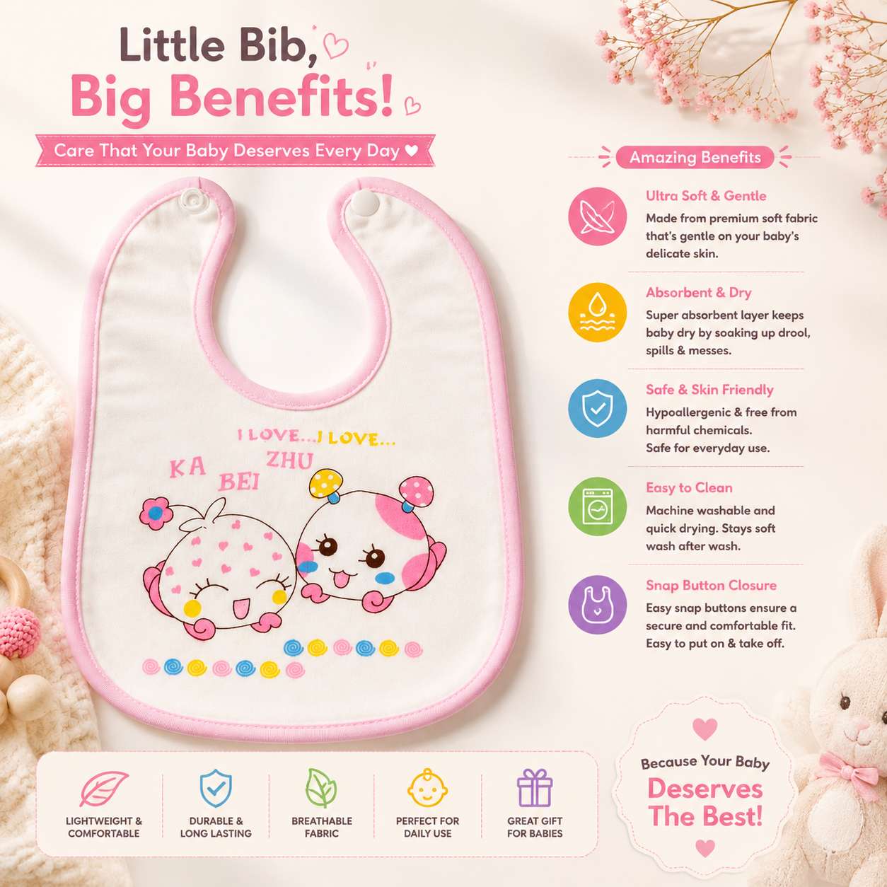 Baby Button Bib