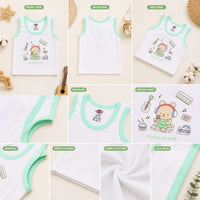 Baby Cotton Vest (White & Blue)