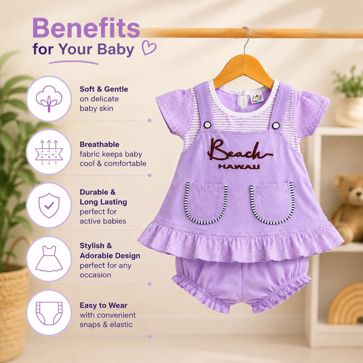 Buy Dungaree Dress For Baby Girl (670)