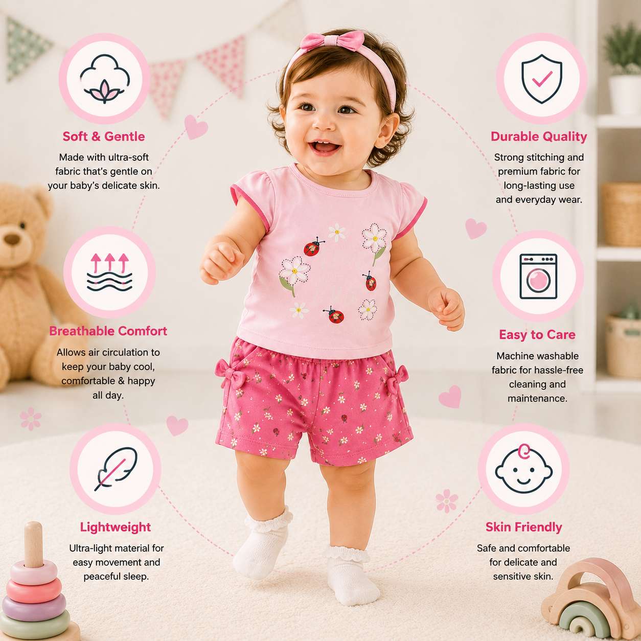 Buy Baby Girl Half pant set (49057)