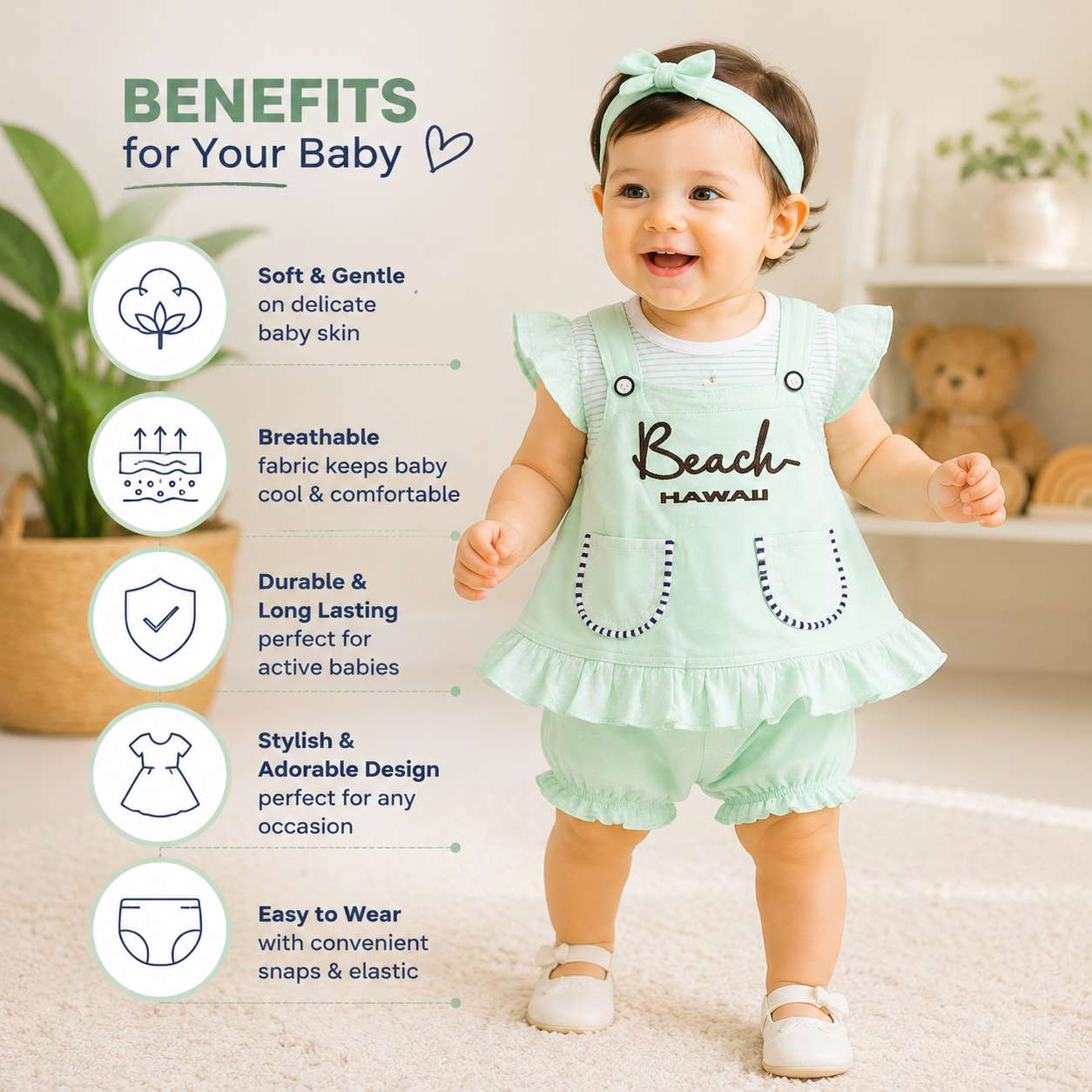 Buy Dungaree Dress For Baby Girl (670)