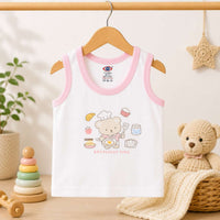 Baby Cotton Vest (White & Blue)