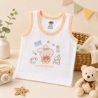 Baby Cotton Vest (White & Blue)