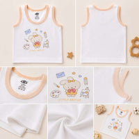 Baby Cotton Vest (White & Blue)