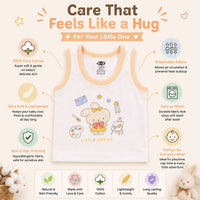 Baby Cotton Vest (White & Blue)
